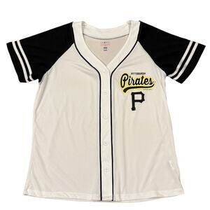 Pittsburgh Pirates Baseball Jersey Shirt Womens Sz Large White Mesh Lightweight